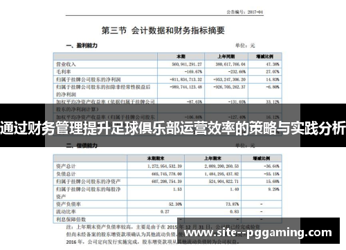 通过财务管理提升足球俱乐部运营效率的策略与实践分析